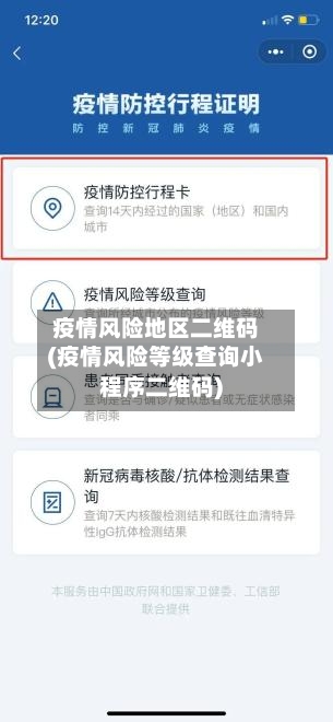 疫情风险地区二维码(疫情风险等级查询小程序二维码)-第1张图片