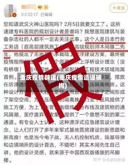 重庆疫情辟谣(重庆疫情造谣被拘)-第2张图片