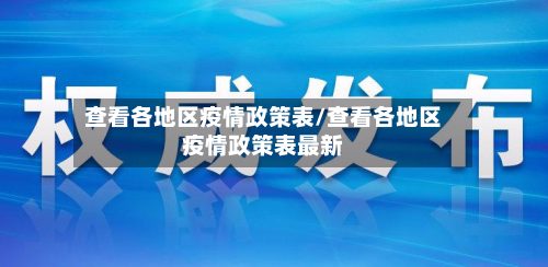 查看各地区疫情政策表/查看各地区疫情政策表最新-第3张图片