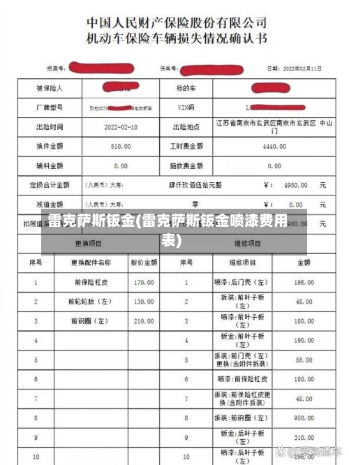 雷克萨斯钣金(雷克萨斯钣金喷漆费用表)-第3张图片