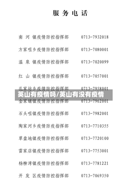 英山有疫情吗/英山有没有疫情-第3张图片