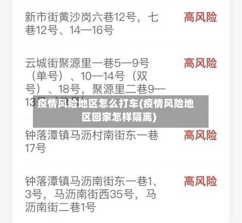 疫情风险地区怎么打车(疫情风险地区回家怎样隔离)-第2张图片