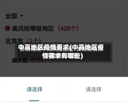 中高地区疫情要求(中高地区疫情要求有哪些)-第1张图片
